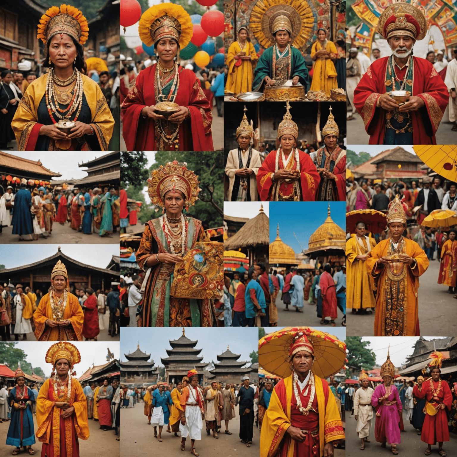 A montage of images showcasing various cultural traditions, festivals, and societal norms from around the world.